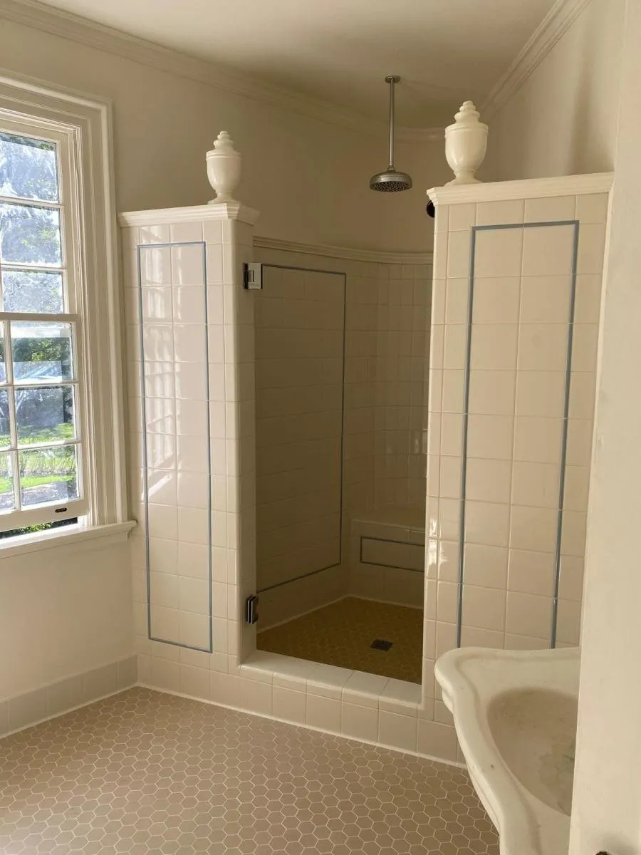 Bathroom in an 1850s-style home before its full renovation